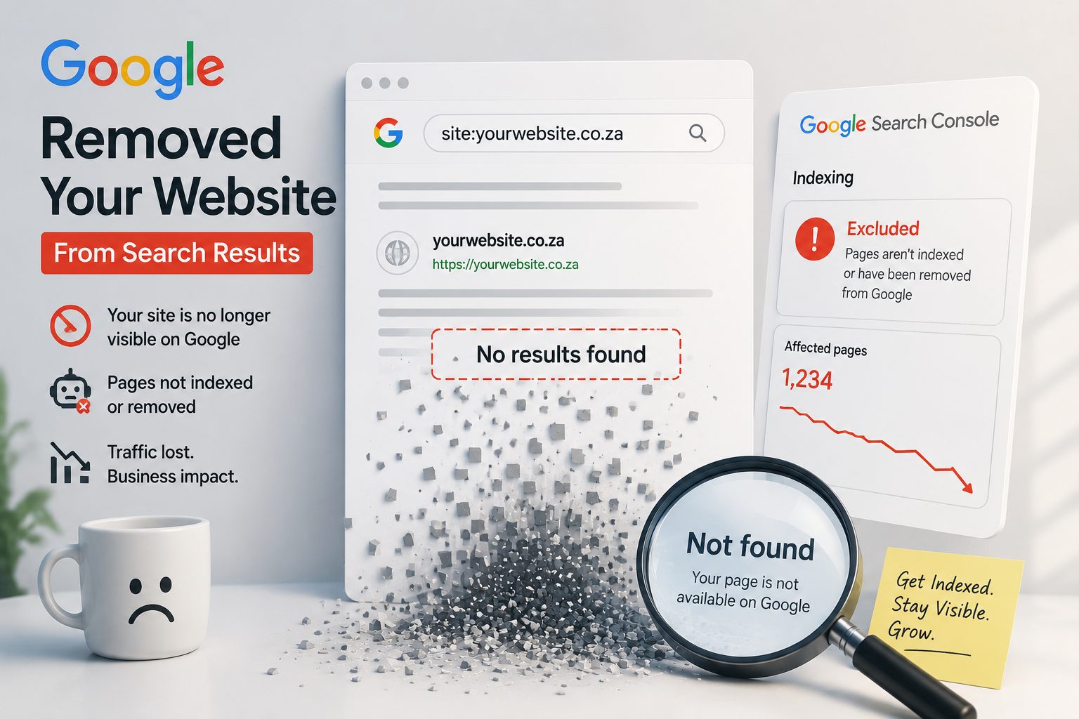 Google removes a website from search results