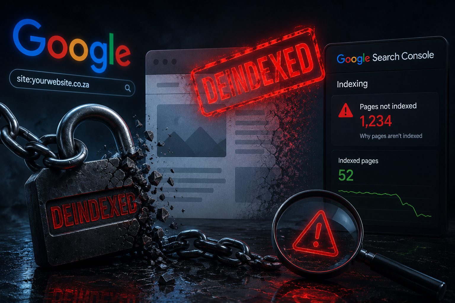 Website deindexing crisis in SEO — losing backlinks compounds losing visibility